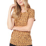 Alternative Womens Ideal Short Sleeve Crewneck T-Shirt - Leopard - NEW