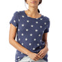 Alternative Womens Ideal Short Sleeve Crewneck T-Shirt - Stars - NEW