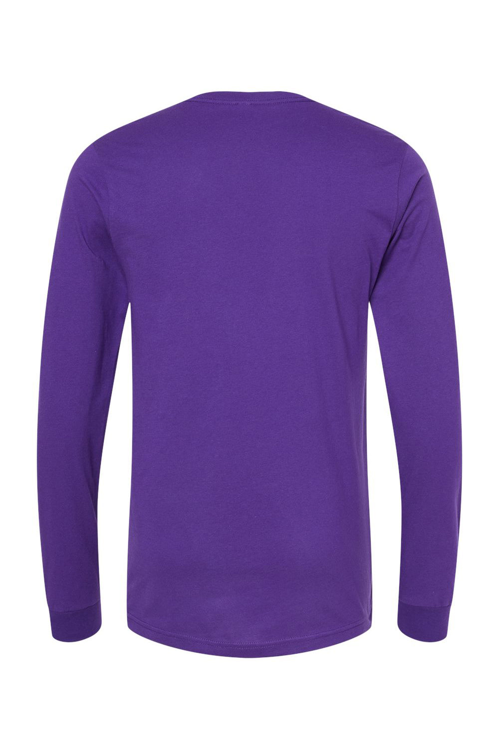 Bella + Canvas BC3501/3501 Mens Jersey Long Sleeve Crewneck T-Shirt Team Purple Flat Back