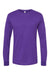 Bella + Canvas BC3501/3501 Mens Jersey Long Sleeve Crewneck T-Shirt Team Purple Flat Front