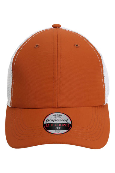 Imperial X210SM Mens The Original Sport Mesh Hat Burnt Orange/White Flat Front