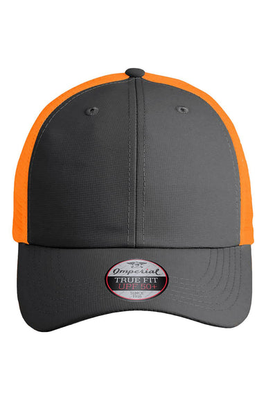 Imperial X210SM Mens The Original Sport Mesh Hat Dark Grey/Neon Orange Flat Front