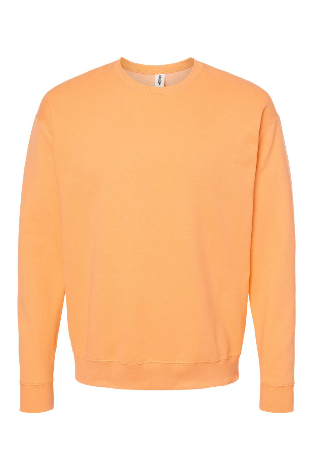 Tultex 340 Mens Fleece Crewneck Sweatshirt Cantaloupe Orange Flat Front