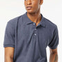 Tultex Mens Sport Short Sleeve Polo Shirt - Heather Navy Blue - Closeout