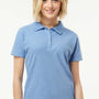 Tultex Womens Sport Short Sleeve Polo Shirt - Heather Light Blue - Closeout