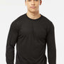 Tultex Mens Poly-Rich Long Sleeve Crewneck T-Shirt - Black