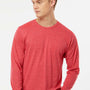 Tultex Mens Poly-Rich Long Sleeve Crewneck T-Shirt - Heather Red