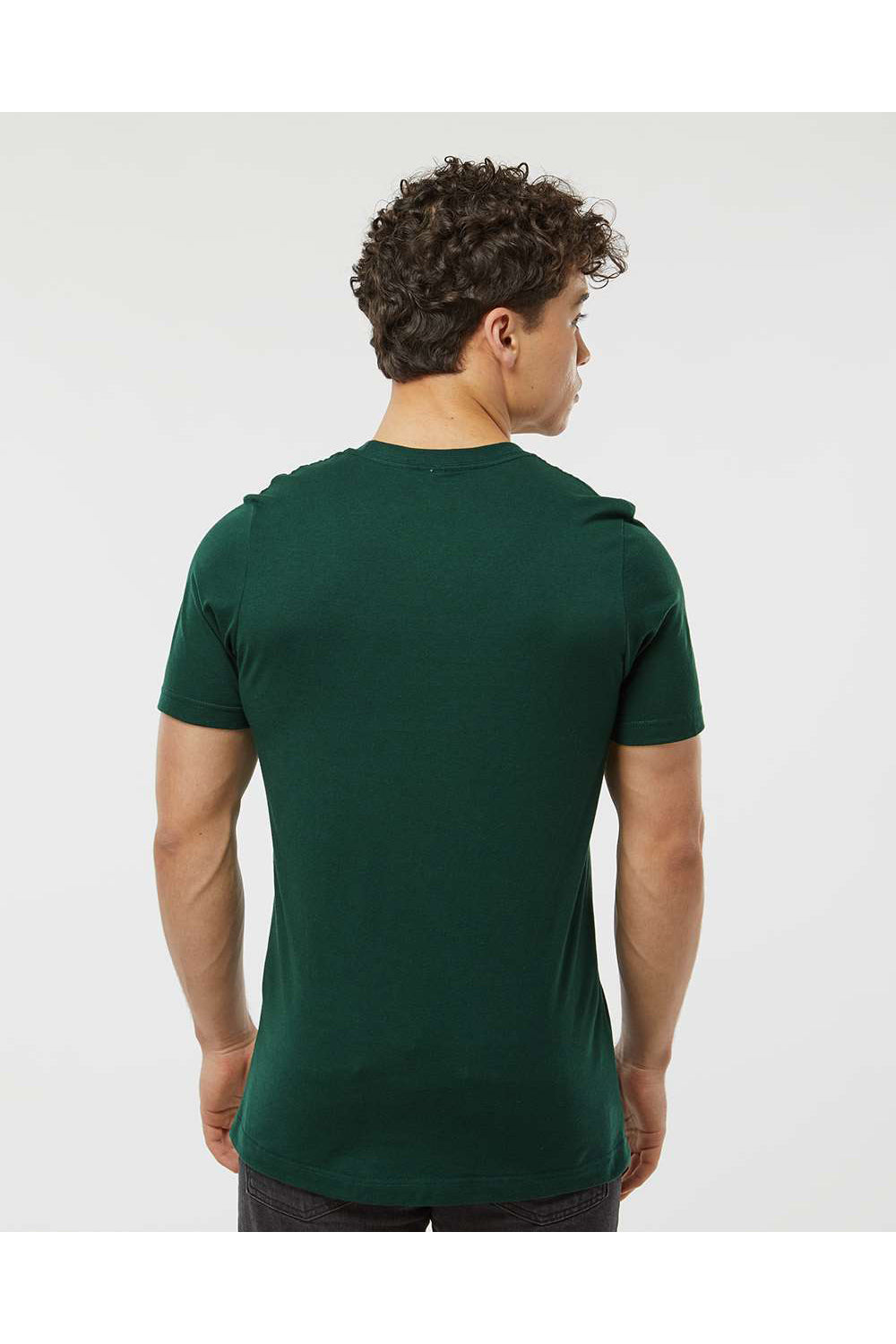Tultex 502 Mens Premium Short Sleeve Crewneck T-Shirt Forest Green Model Back