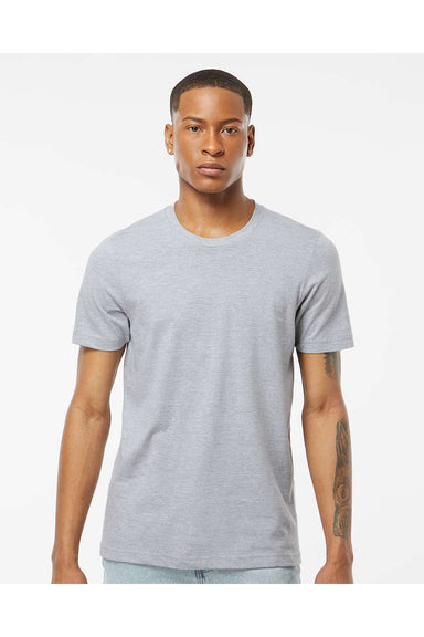 Tultex 502 Mens Premium Short Sleeve Crewneck T-Shirt Heather Grey Model Front
