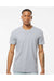 Tultex 502 Mens Premium Short Sleeve Crewneck T-Shirt Heather Grey Model Front