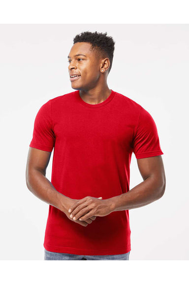 Tultex 502 Mens Premium Short Sleeve Crewneck T-Shirt Red Model Front