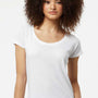 Tultex Womens Poly-Rich Short Sleeve Scoop Neck T-Shirt - White - Closeout