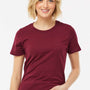 Tultex Womens Premium Short Sleeve Crewneck T-Shirt - Burgundy - Closeout