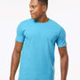 Tultex Mens Fine Jersey Short Sleeve Crewneck T-Shirt - Aqua Blue - NEW