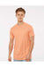 Tultex 202 Mens Fine Jersey Short Sleeve Crewneck T-Shirt Cantaloupe Orange Model Front