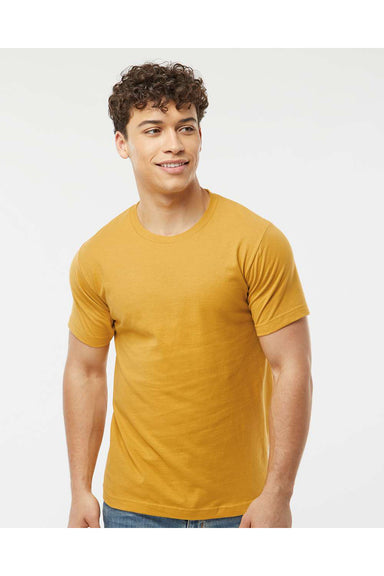 Tultex 202 Mens Fine Jersey Short Sleeve Crewneck T-Shirt Ginger Gold Model Front