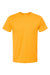 Tultex 202 Mens Fine Jersey Short Sleeve Crewneck T-Shirt Gold Flat Front
