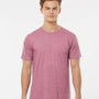 Tultex Mens Fine Jersey Short Sleeve Crewneck T-Shirt - Heather Cassis Pink - NEW