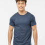 Tultex Mens Fine Jersey Short Sleeve Crewneck T-Shirt - Heather Denim Blue - NEW