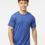 Tultex Mens Fine Jersey Short Sleeve Crewneck T-Shirt - Heather Royal Blue - NEW