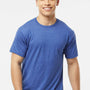 Tultex Mens Fine Jersey Short Sleeve Crewneck T-Shirt - Heather Royal Blue
