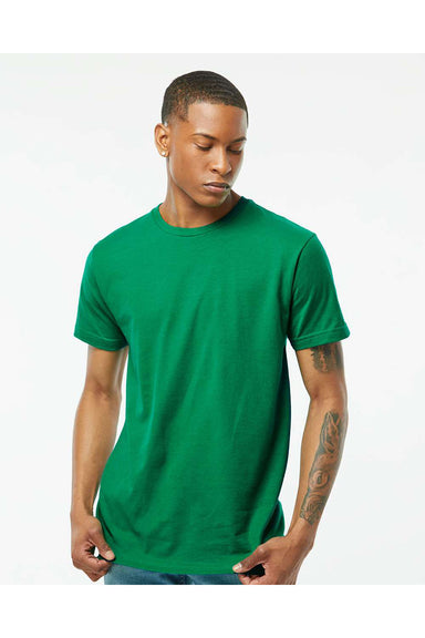Tultex 202 Mens Fine Jersey Short Sleeve Crewneck T-Shirt Kelly Green Model Front