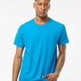 Tultex Mens Fine Jersey Short Sleeve Crewneck T-Shirt - Turquoise Blue - NEW