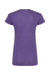 Tultex 244 Womens Poly-Rich Short Sleeve V-Neck T-Shirt Heather Purple Flat Back