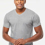 Tultex Mens Poly-Rich Short Sleeve V-Neck T-Shirt - Heather Grey