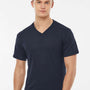 Tultex Mens Poly-Rich Short Sleeve V-Neck T-Shirt - Navy Blue - Closeout