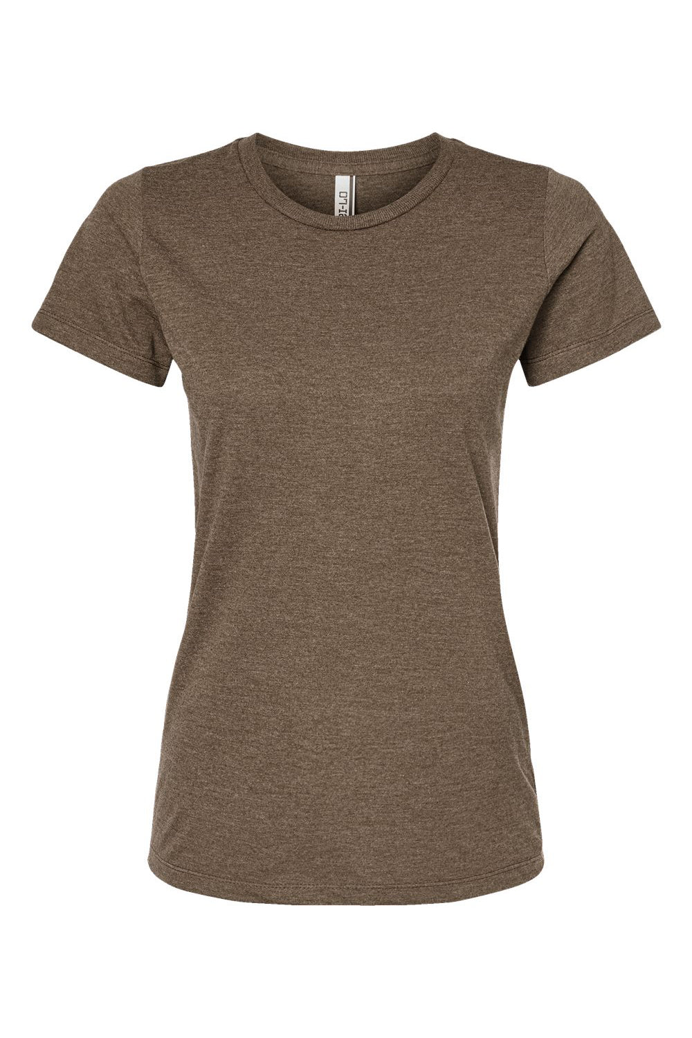 Tultex 542 Womens Premium Short Sleeve Crewneck T-Shirt Heather Brown Flat Front