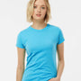 Tultex Womens Fine Jersey Slim Fit Short Sleeve Crewneck T-Shirt - Aqua Blue - NEW