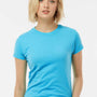 Tultex Womens Fine Jersey Slim Fit Short Sleeve Crewneck T-Shirt - Aqua Blue