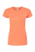 Tultex 213 Womens Fine Jersey Slim Fit Short Sleeve Crewneck T-Shirt Coral Orange Flat Front