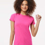 Tultex Womens Fine Jersey Slim Fit Short Sleeve Crewneck T-Shirt - Fuchsia Pink - NEW
