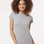 Tultex Womens Fine Jersey Slim Fit Short Sleeve Crewneck T-Shirt - Heather Grey - NEW
