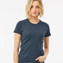 Tultex Womens Fine Jersey Slim Fit Short Sleeve Crewneck T-Shirt - Indigo Blue - NEW
