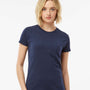Tultex Womens Fine Jersey Slim Fit Short Sleeve Crewneck T-Shirt - Navy Blue - NEW