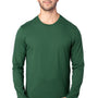 Threadfast Apparel Mens Ultimate Long Sleeve Crewneck T-Shirt - Forest Green