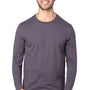 Threadfast Apparel Mens Ultimate Long Sleeve Crewneck T-Shirt - Graphite Grey