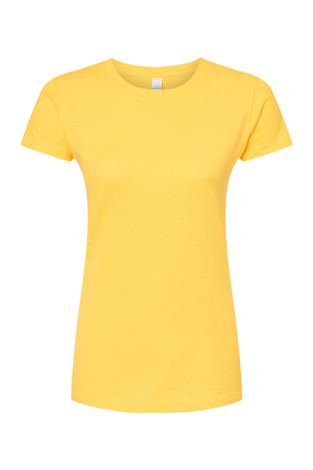 Tultex 213 Womens Fine Jersey Slim Fit Short Sleeve Crewneck T-Shirt Sunshine Yellow Flat Front