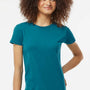 Tultex Womens Fine Jersey Slim Fit Short Sleeve Crewneck T-Shirt - Teal Blue