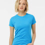 Tultex Womens Fine Jersey Slim Fit Short Sleeve Crewneck T-Shirt - Turquoise Blue - NEW