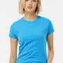 Tultex Womens Fine Jersey Slim Fit Short Sleeve Crewneck T-Shirt - Turquoise Blue - Closeout