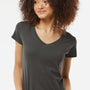 Tultex Womens Fine Jersey Short Sleeve V-Neck T-Shirt - Charcoal Grey
