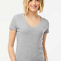 Tultex Womens Fine Jersey Short Sleeve V-Neck T-Shirt - Heather Grey - Closeout