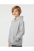 Tultex 320Y Youth Hooded Sweatshirt Hoodie Heather Grey Model Side