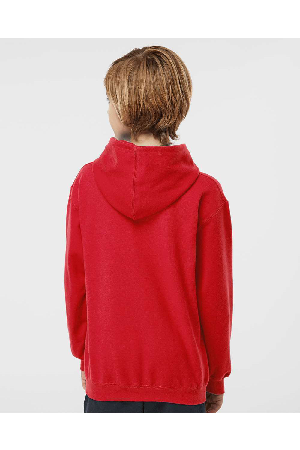 Tultex 320Y Youth Hooded Sweatshirt Hoodie Red Model Back