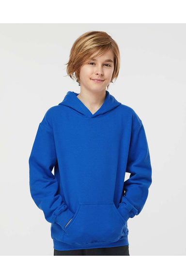 Tultex 320Y Youth Hooded Sweatshirt Hoodie Royal Blue Model Front