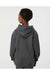 Tultex 320Y Youth Hooded Sweatshirt Hoodie Heather Charcoal Grey Model Back